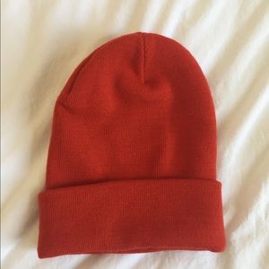 Red orange top shop beanie